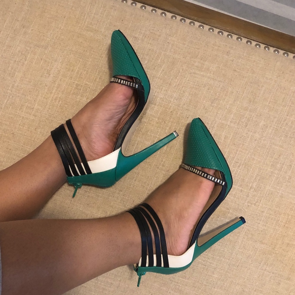 Turquoise high heels